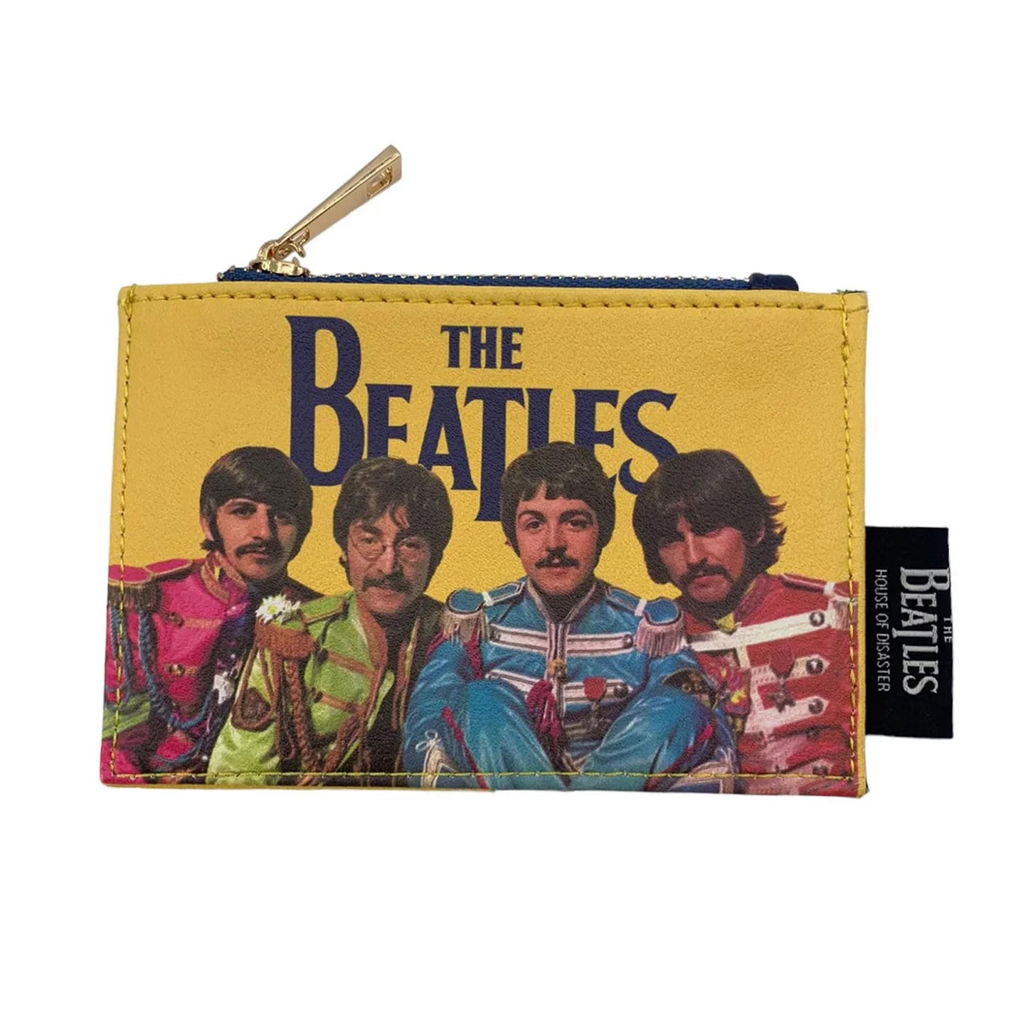 The Beatles Sgt. Pepper Yellow PVC Zip Wallet — 4 Card Slots, Zip Cash Pocket