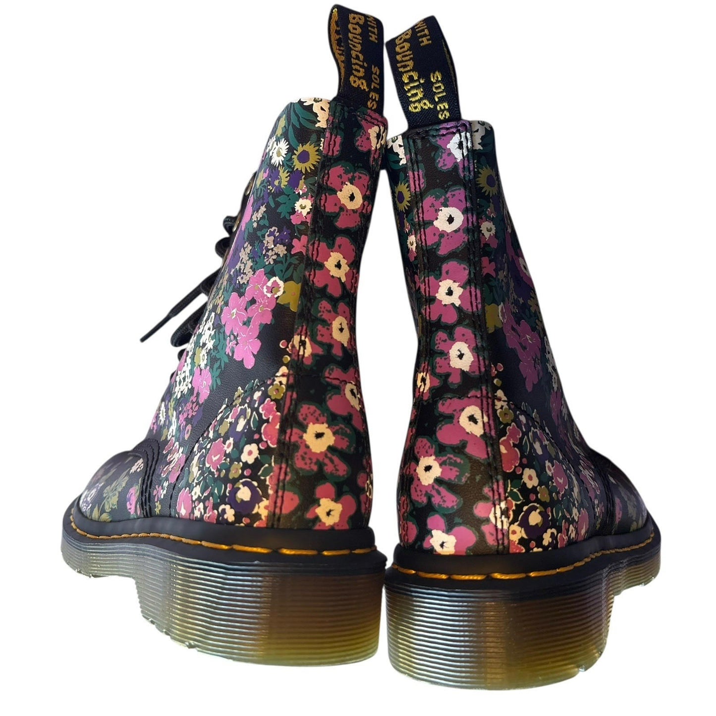 Dr. Martens 1460 Pascal Floral Lace‑Up Boots Womens US 6 — Black Floral Leather
