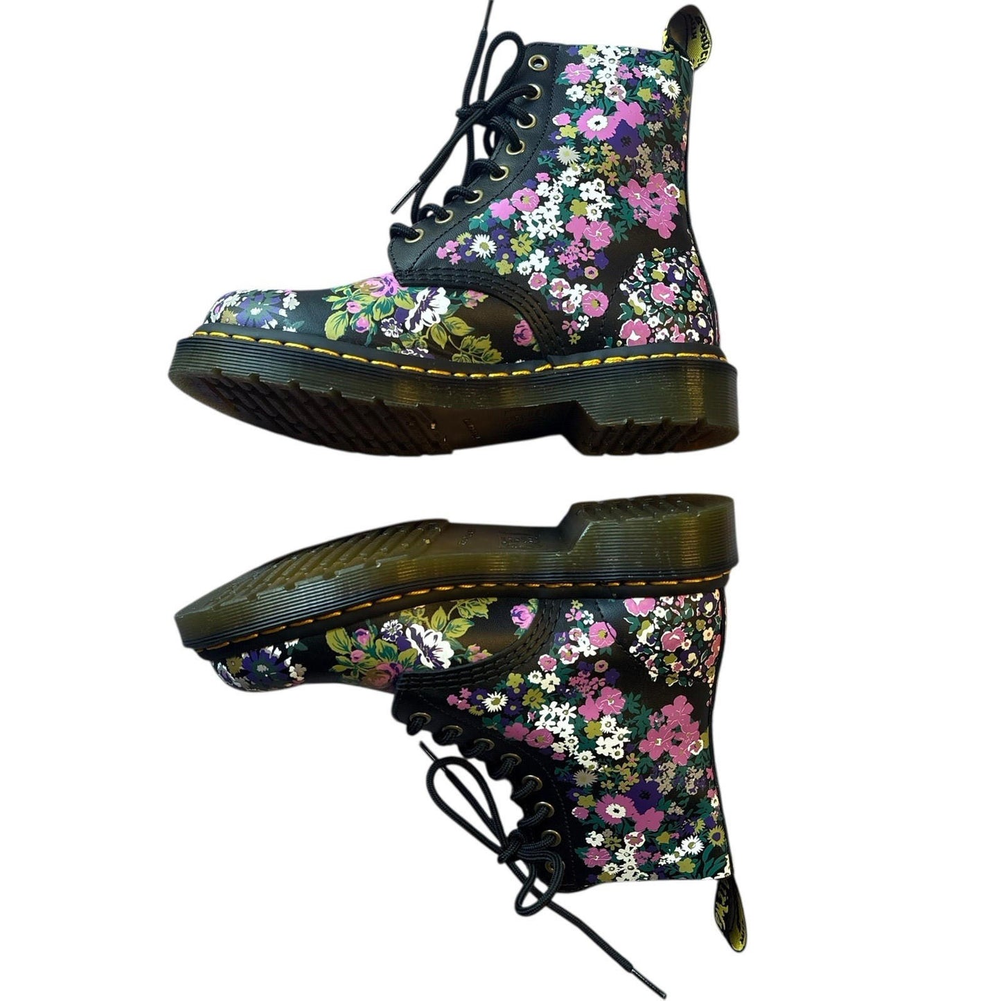 Dr. Martens 1460 Pascal Floral Lace‑Up Boots Womens US 6 — Black Floral Leather