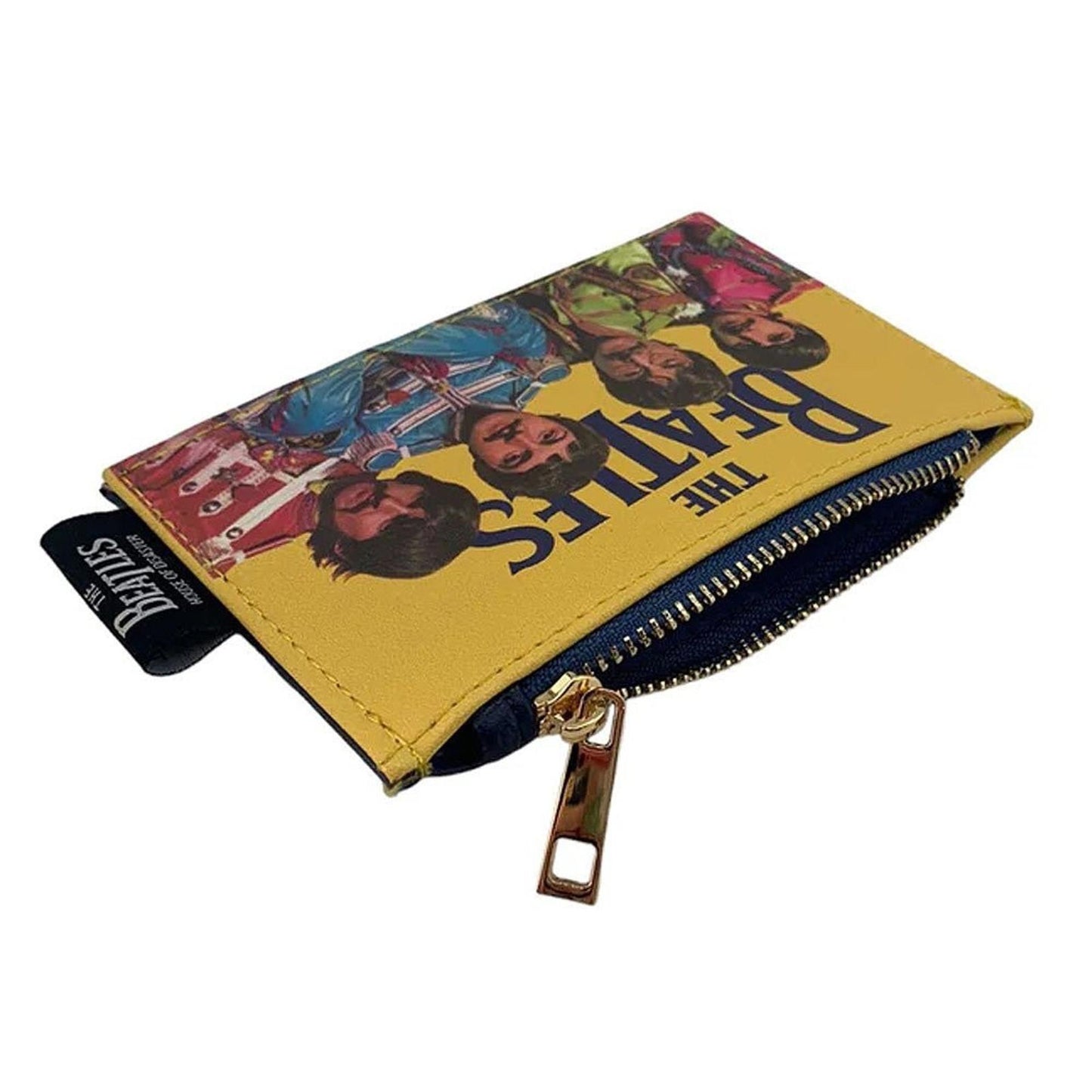 The Beatles Sgt. Pepper Yellow PVC Zip Wallet — 4 Card Slots, Zip Cash Pocket