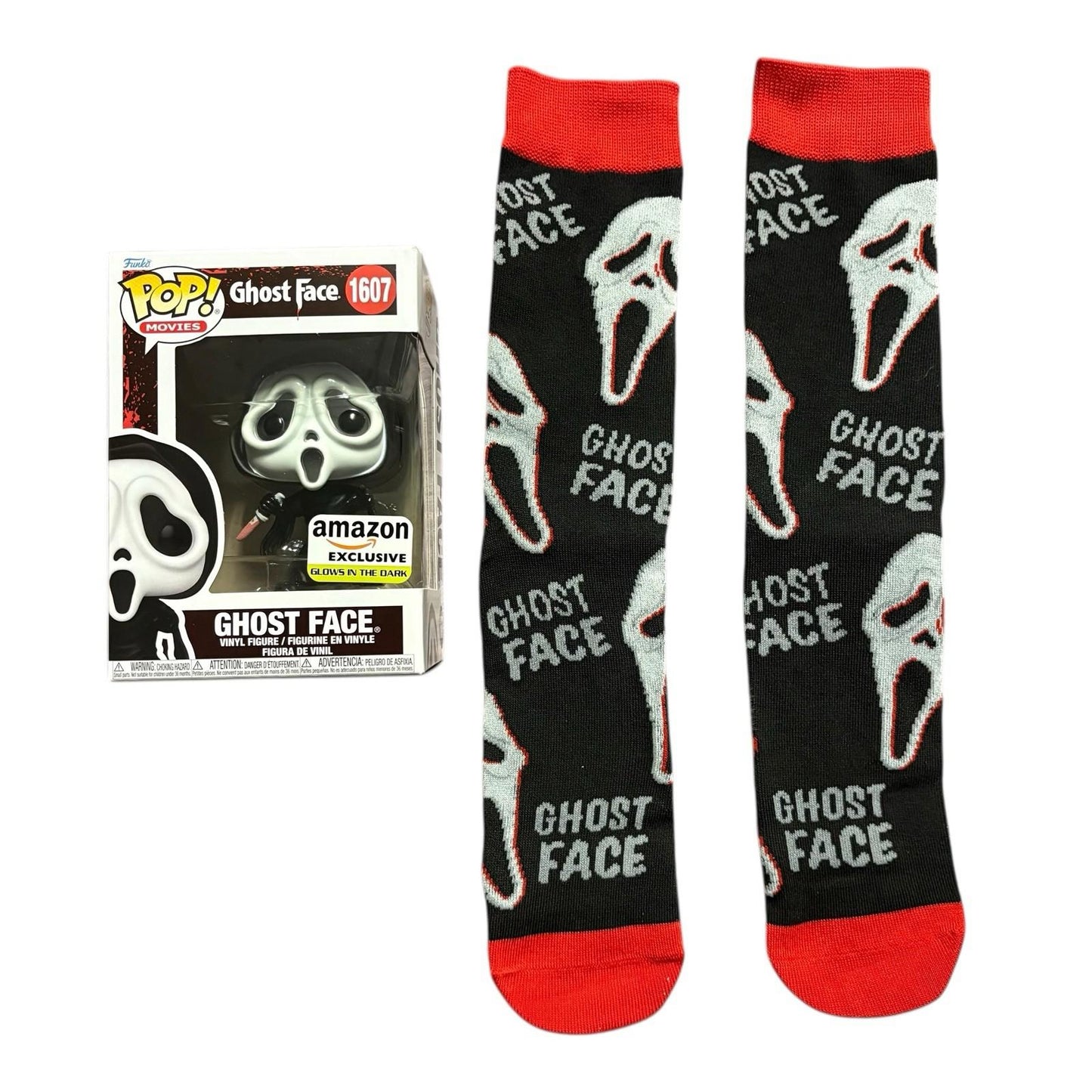 Funko POP! : Ghostface (Glow-in-the-Dark) + Exclusive Socks – Amazon Exclusive