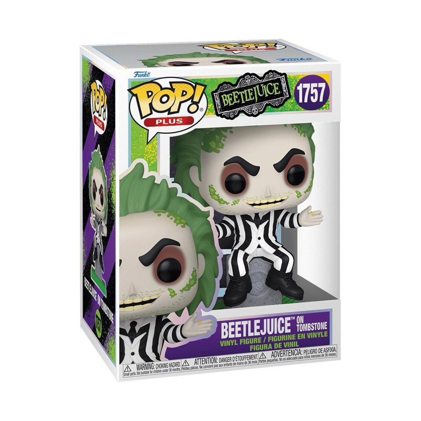 Funko Pop! Plus: Beetlejuice- Beetlejuice on Tombstone #1757 & Beetlejuice Socks