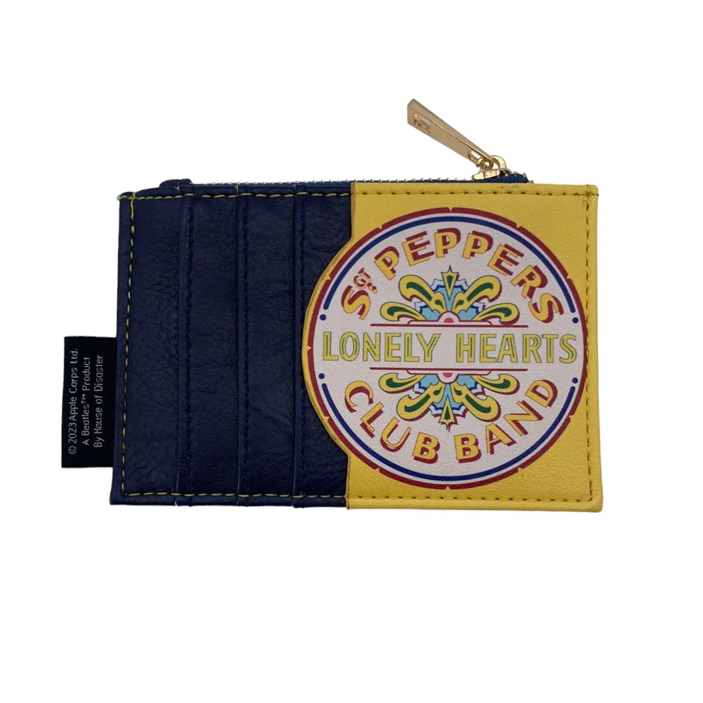 The Beatles Sgt. Pepper Yellow PVC Zip Wallet — 4 Card Slots, Zip Cash Pocket