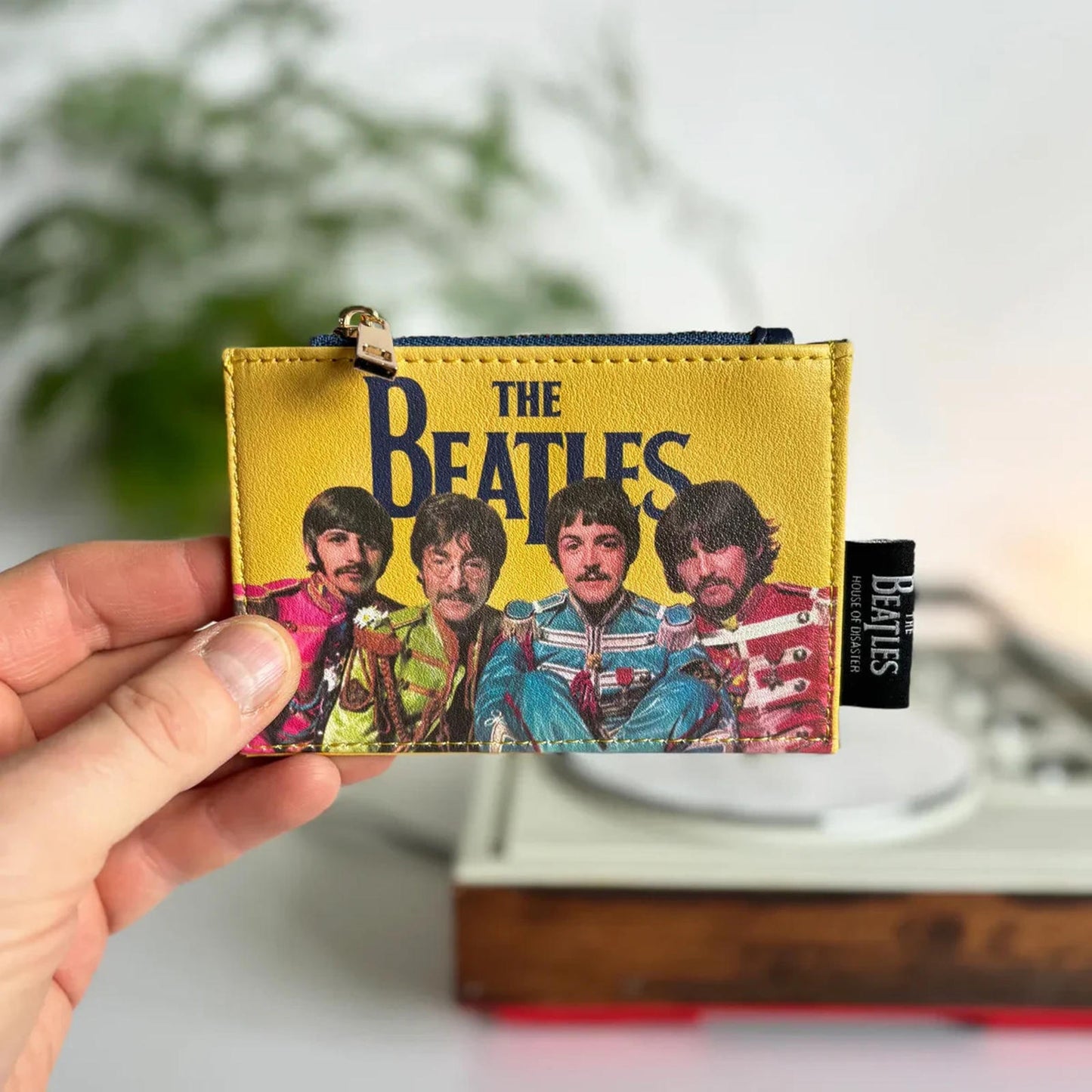 The Beatles Sgt. Pepper Yellow PVC Zip Wallet — 4 Card Slots, Zip Cash Pocket