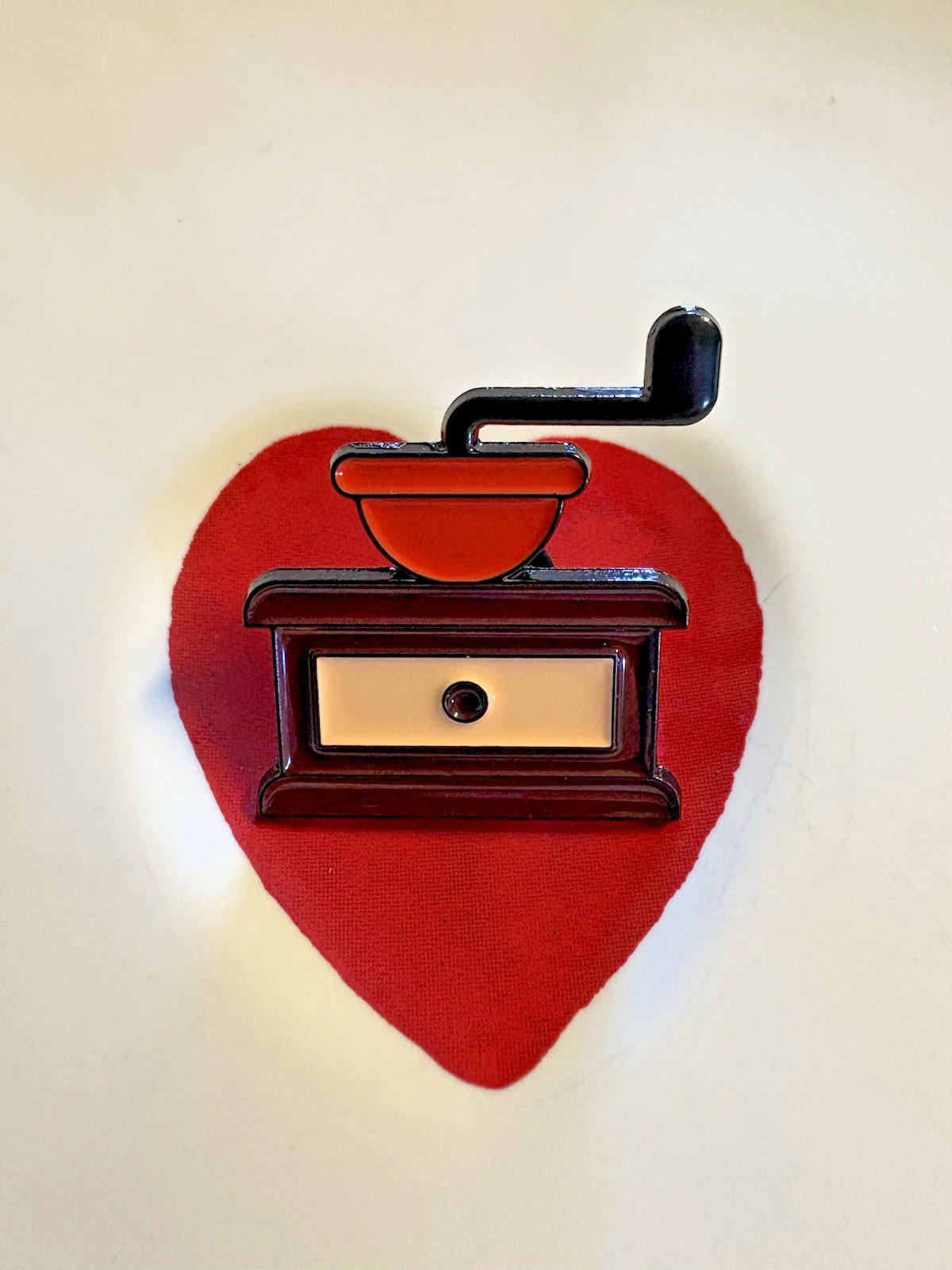 "Coffee Grind My Heart" Enamel Pin -Wear Your Caffeine/Espresso Fashion/Jewelry